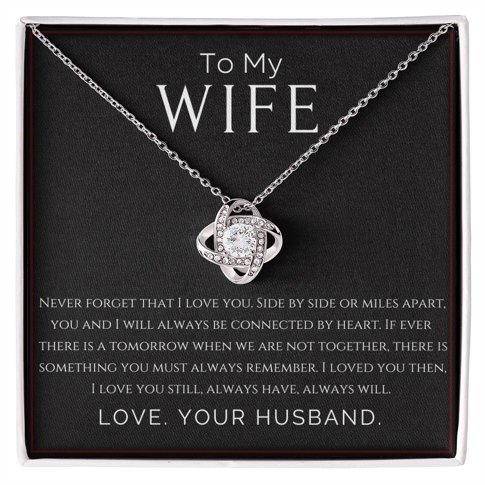 “To My Wife, Love Husband” Love Knot Necklace