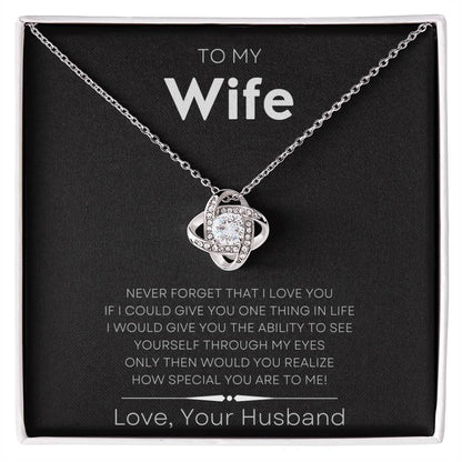 “To My Wife LoveKnot” Necklace