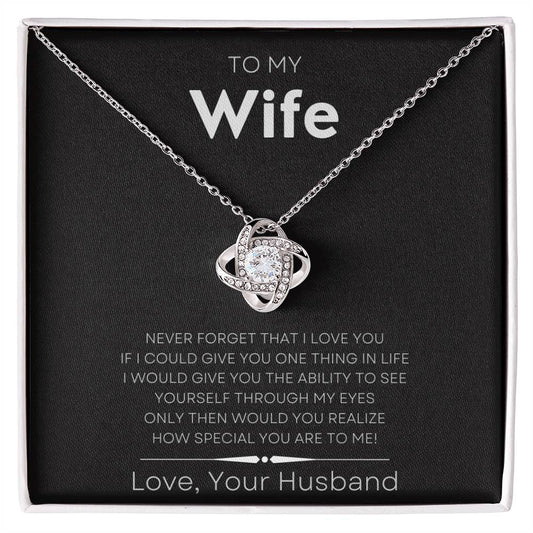 “To My Wife LoveKnot” Necklace