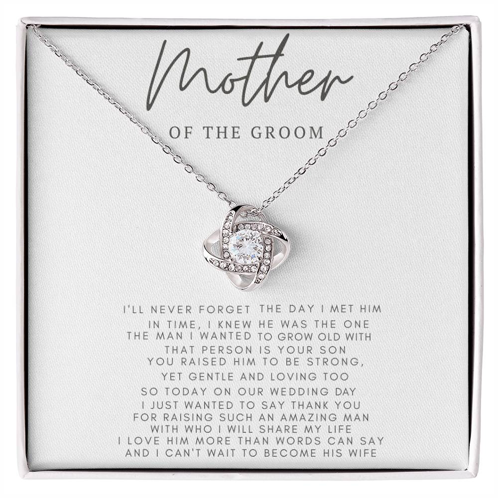 “Mother Of The Groom” Love Knot Necklace