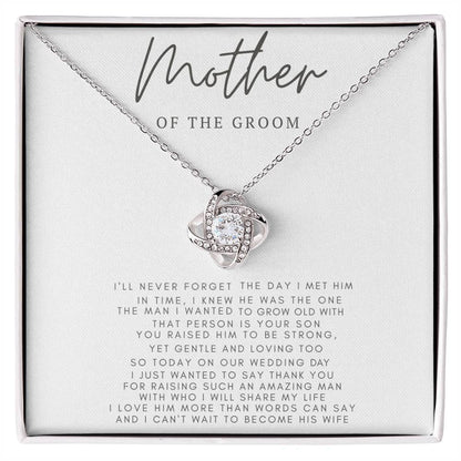 “Mother Of The Groom” Love Knot Necklace