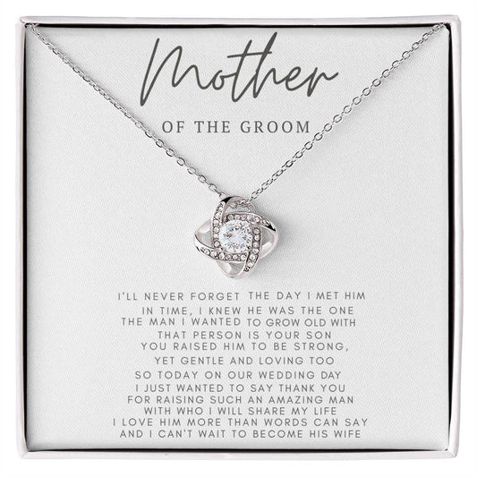 “Mother Of The Groom” Love Knot Necklace