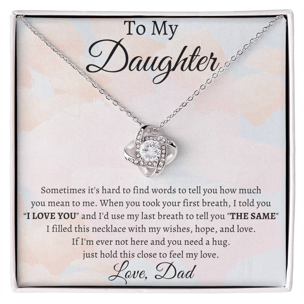 To My Daughter Love Knot Necklace