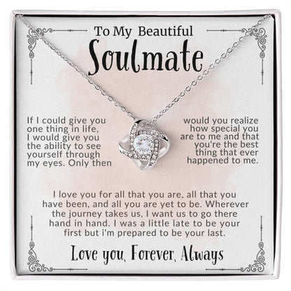 “To My Beautiful Soulmate” LoveKnot Necklace