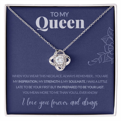 “To My Queen” Love Knot Necklace