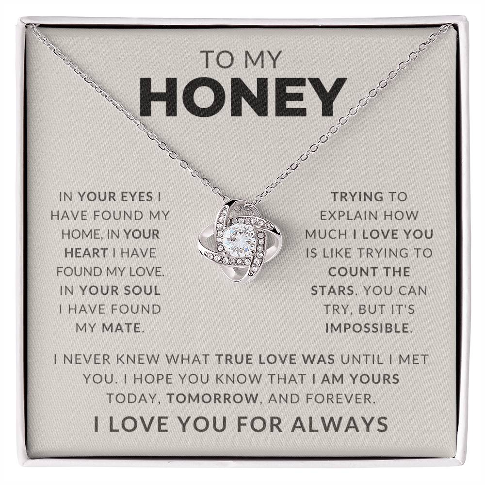 “To My Honey” Love Knot Necklace