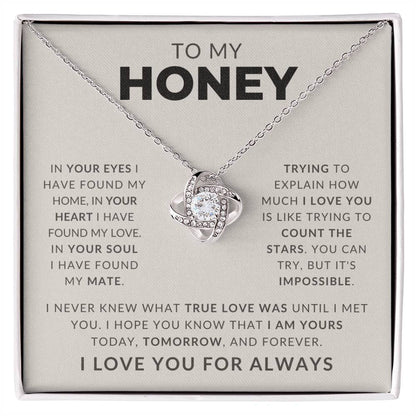 “To My Honey” Love Knot Necklace