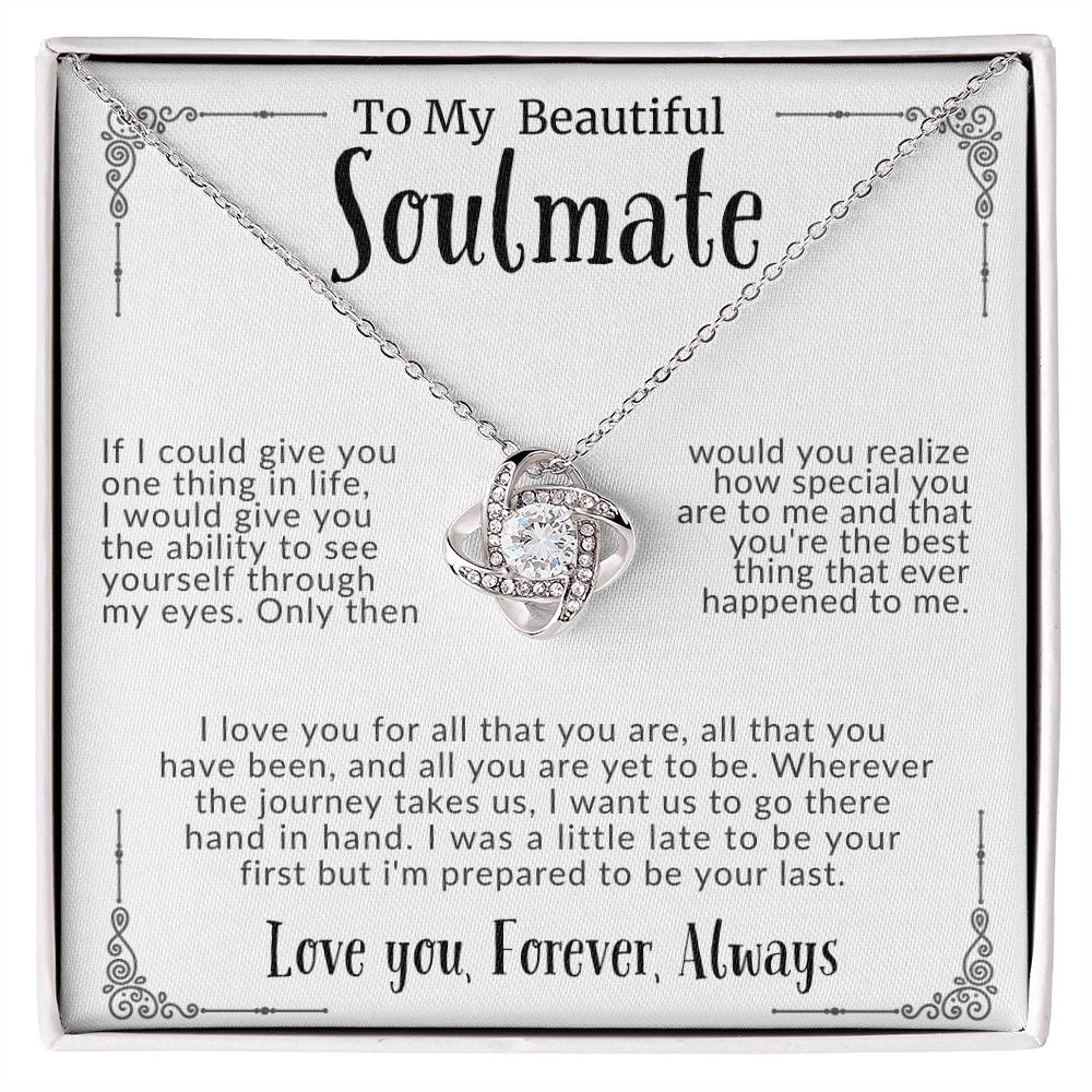 “To My Beautiful Soulmate” Love Knot Necklace