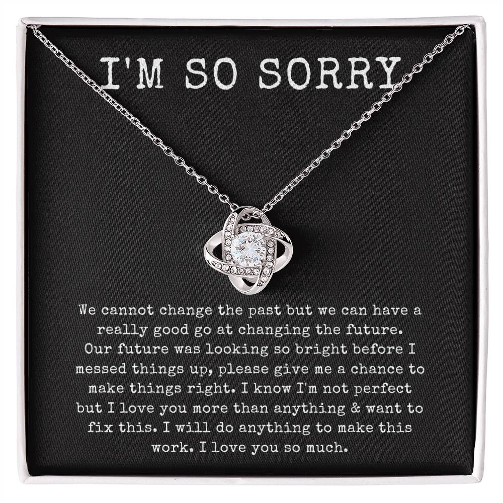 “I'm Sorry” LoveKnot Necklace
