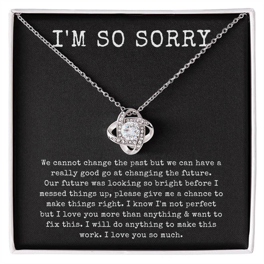 “I'm Sorry” LoveKnot Necklace