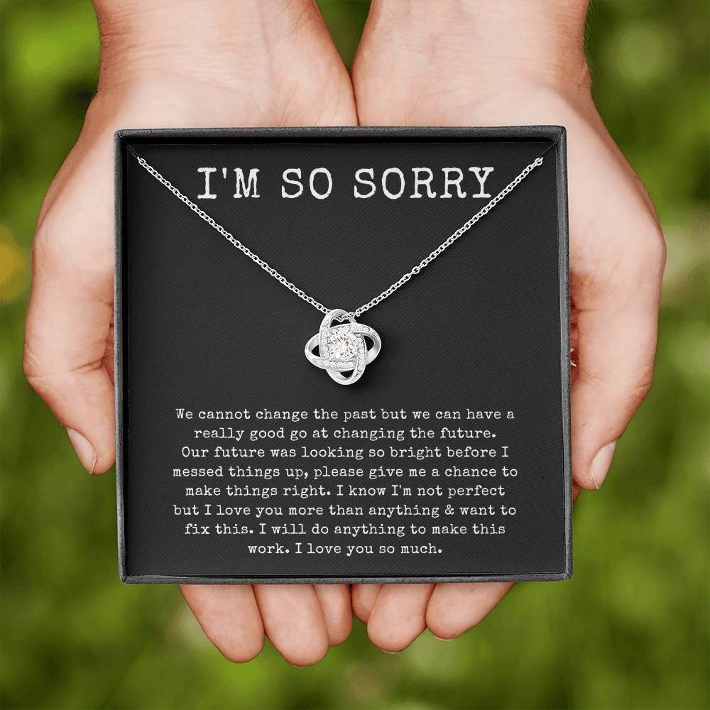 “I'm Sorry” LoveKnot Necklace