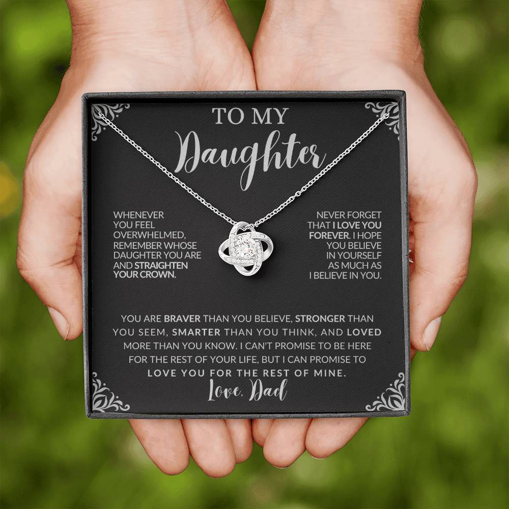 “To My Daughter” Love Knot Necklace