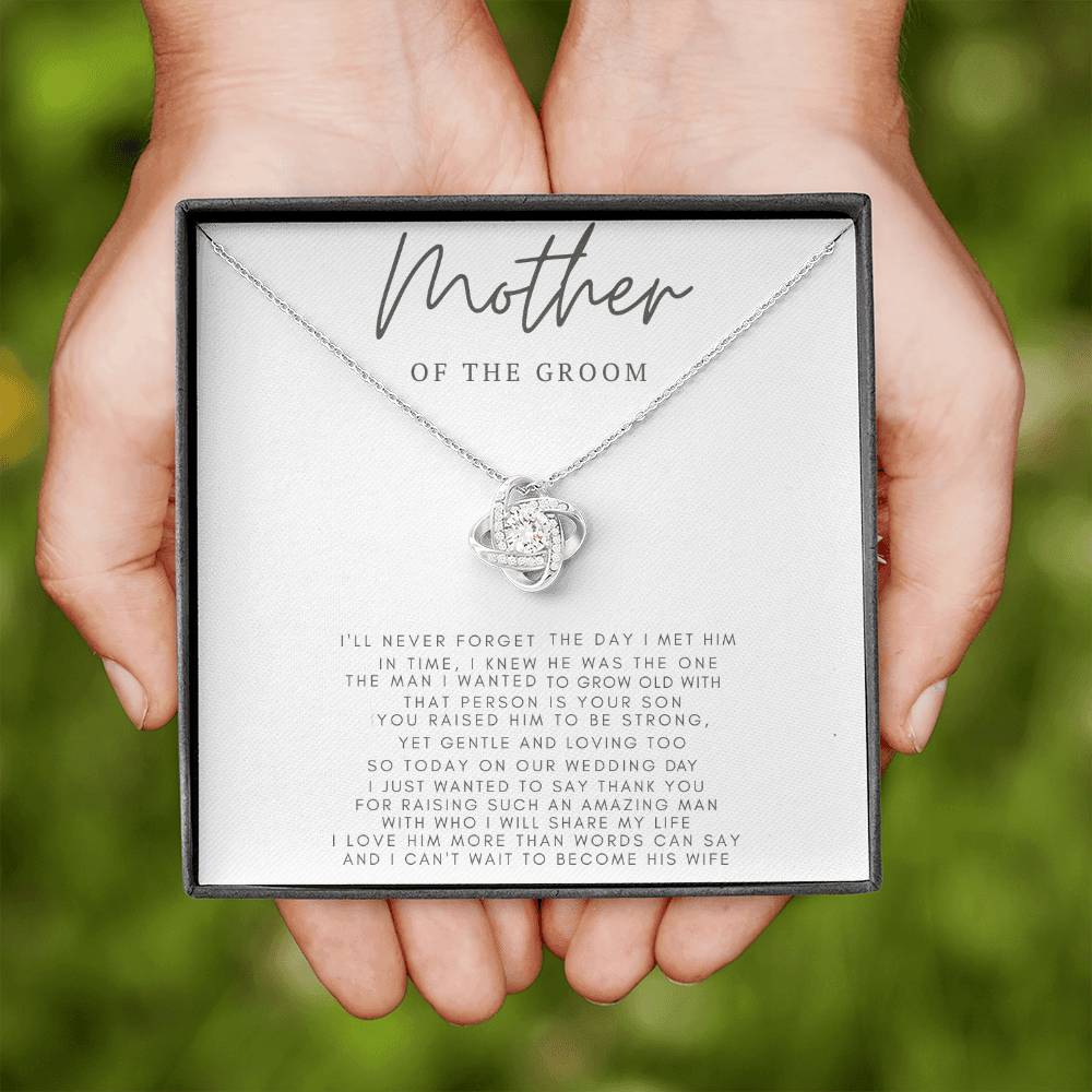 “Mother Of The Groom” Love Knot Necklace