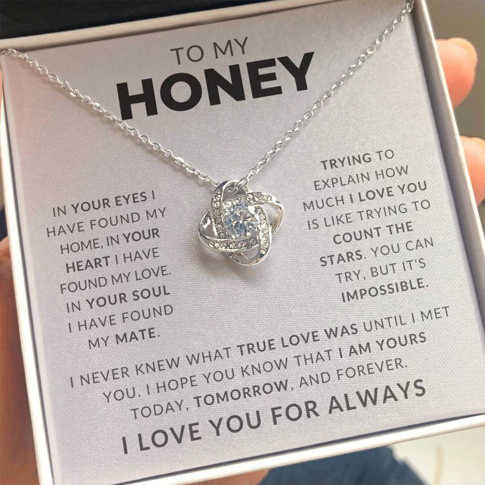 “To My Honey” Love Knot Necklace