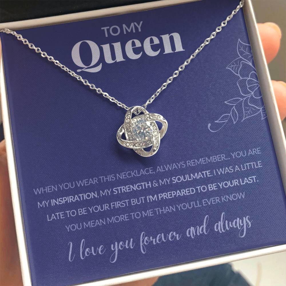 “To My Queen” Love Knot Necklace