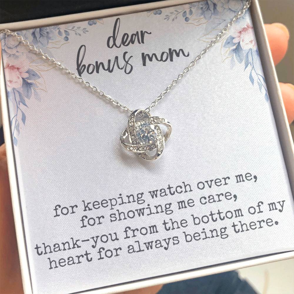 “Dear Bonus Mom” Love Knot Necklace