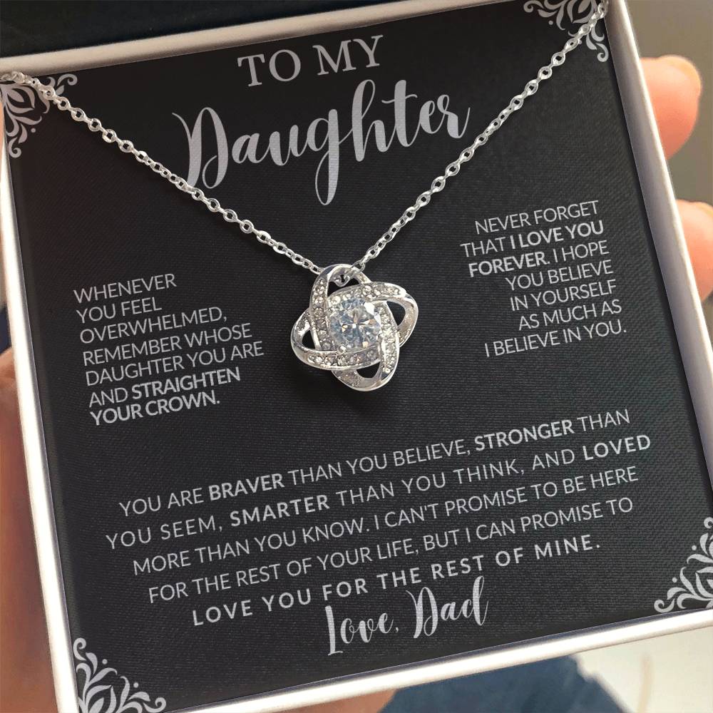 “To My Daughter” Love Knot Necklace