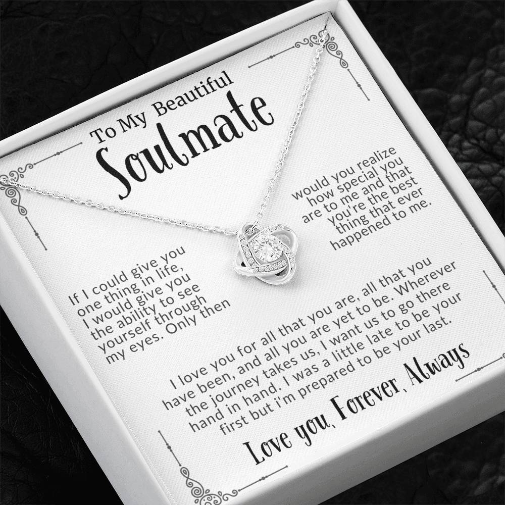 “To My Beautiful Soulmate” Love Knot Necklace