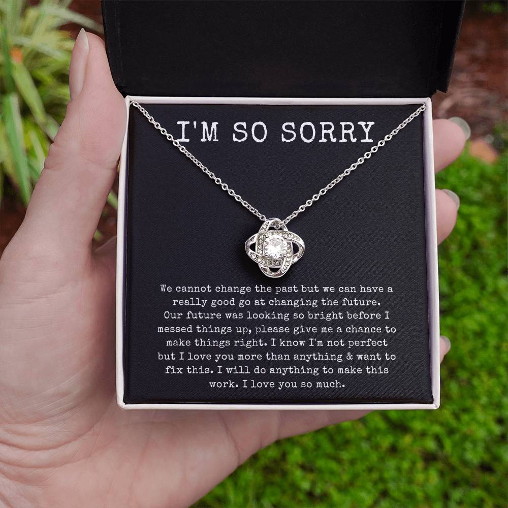 “I'm Sorry” LoveKnot Necklace