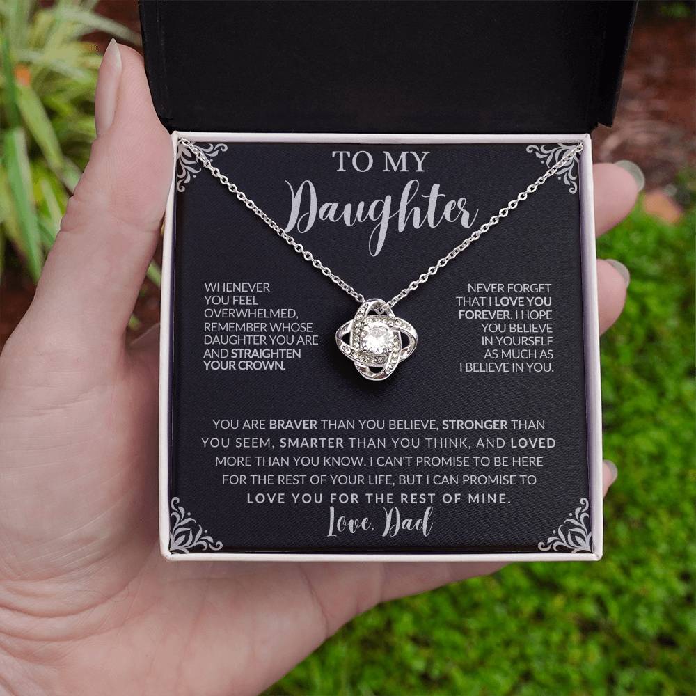 “To My Daughter” Love Knot Necklace