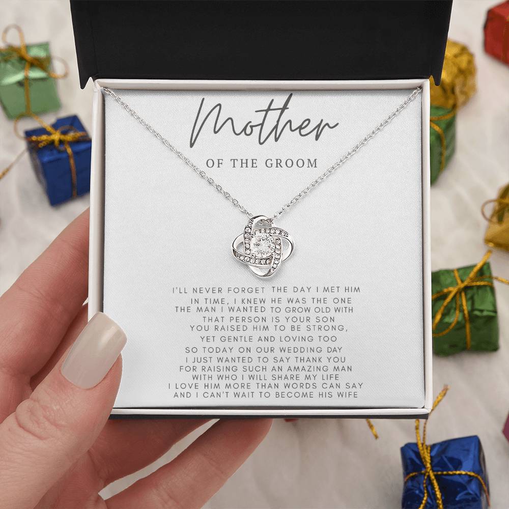 “Mother Of The Groom” Love Knot Necklace