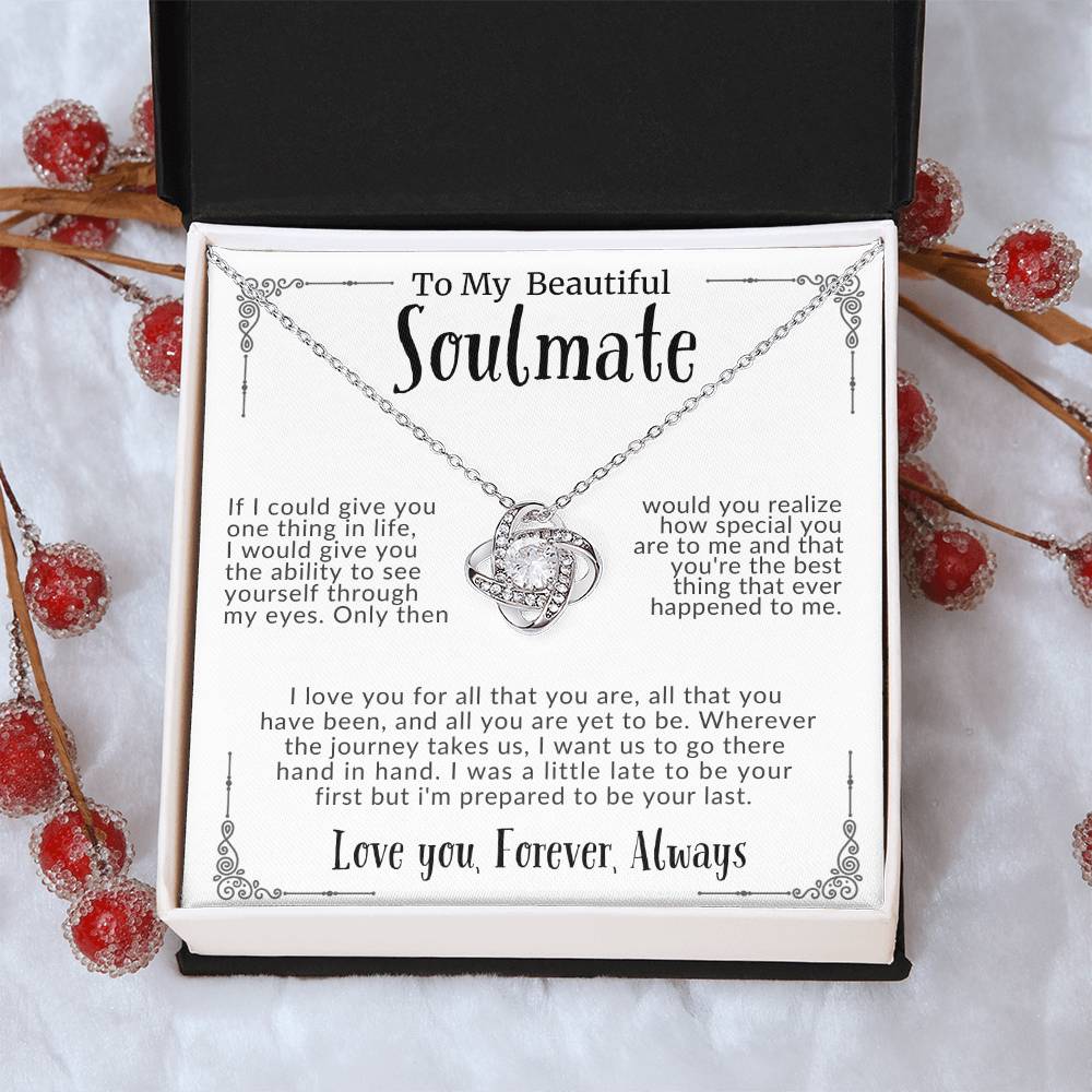 “To My Beautiful Soulmate” Love Knot Necklace