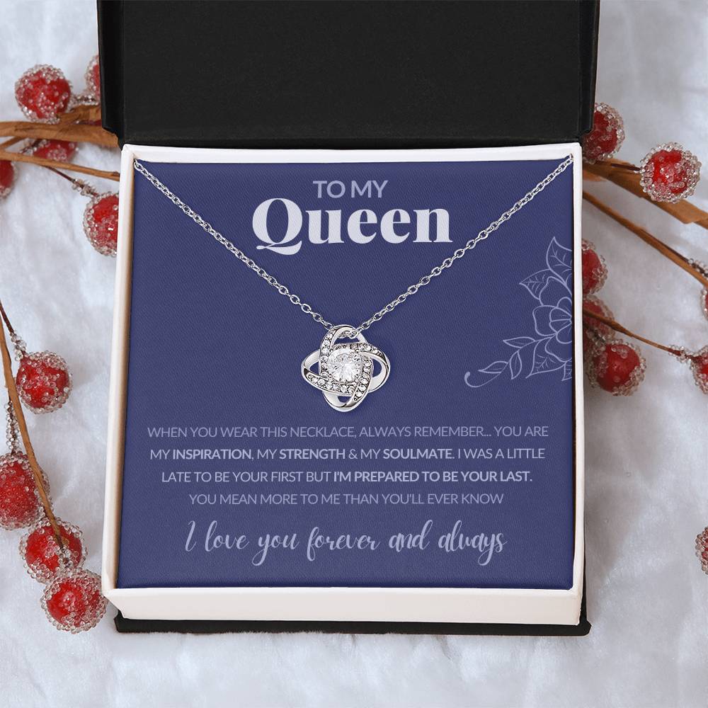 “To My Queen” Love Knot Necklace