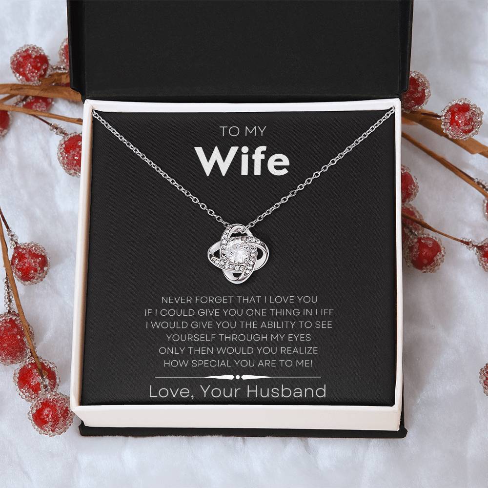 “To My Wife LoveKnot” Necklace