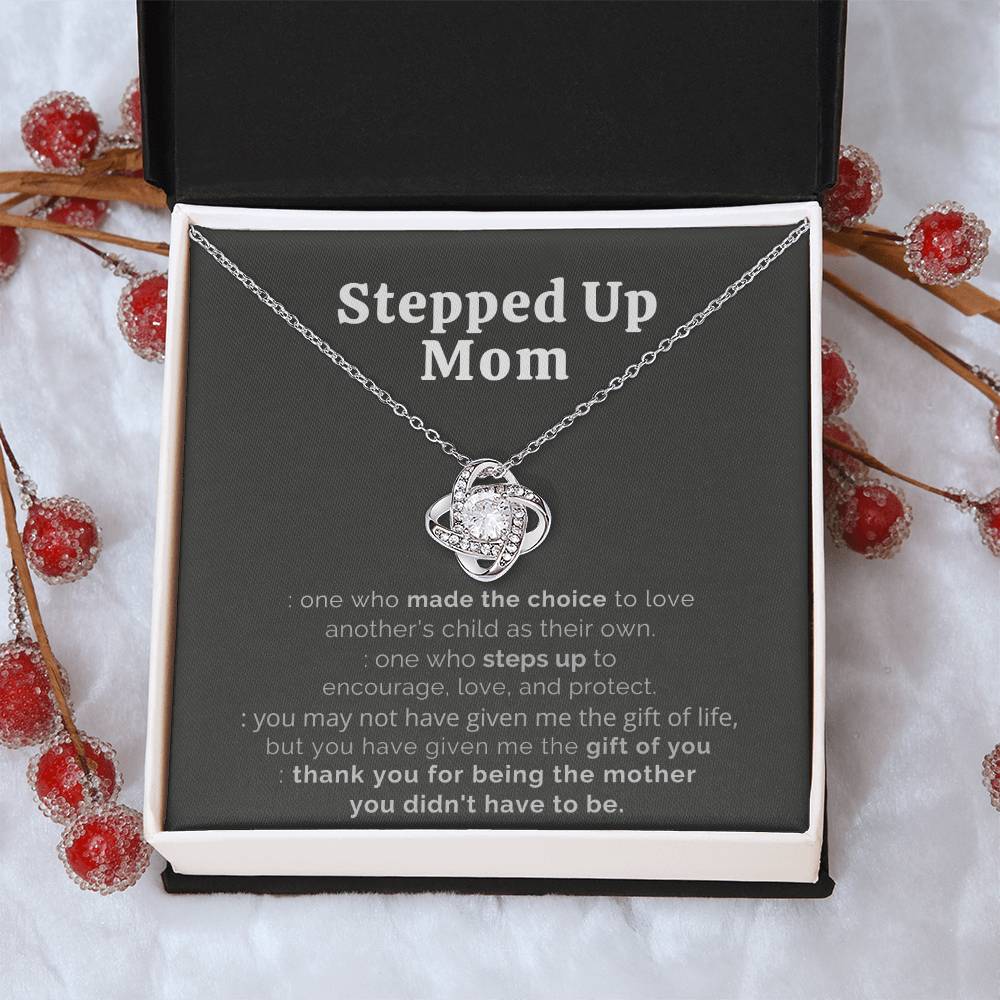 “Stepped Up Mom” Love Knot Necklace