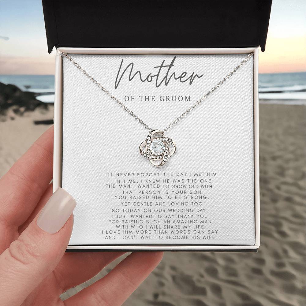“Mother Of The Groom” Love Knot Necklace