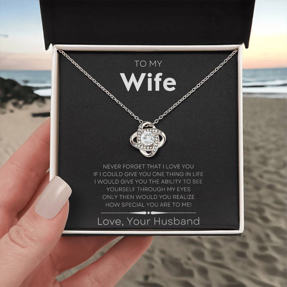 “To My Wife LoveKnot” Necklace