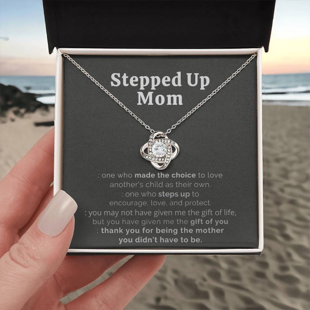 “Stepped Up Mom” Love Knot Necklace