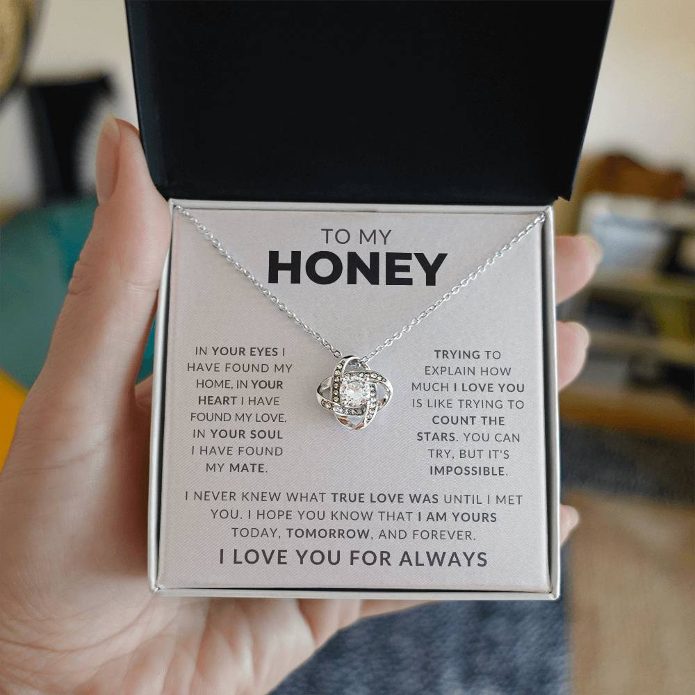 “To My Honey” Love Knot Necklace