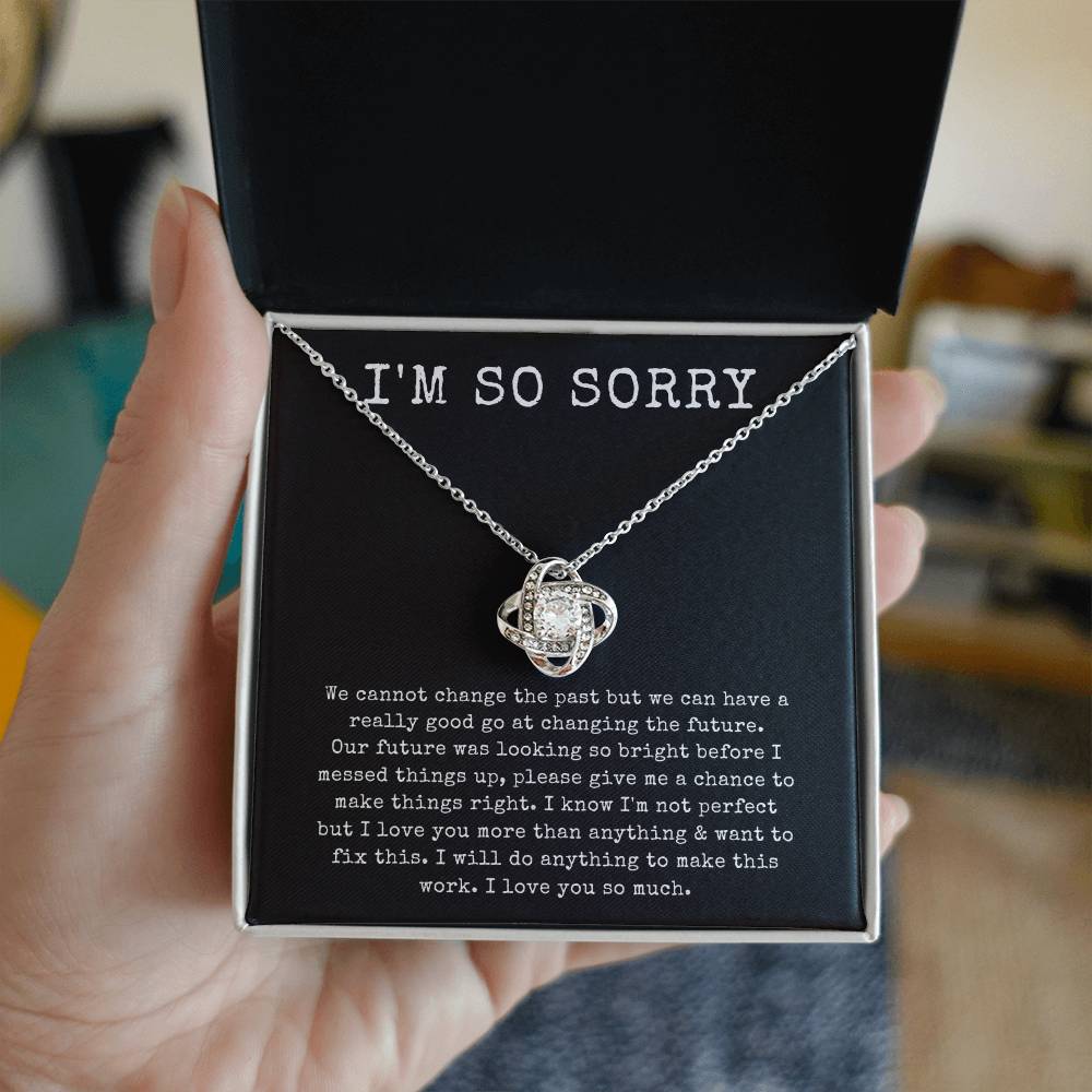 “I'm Sorry” LoveKnot Necklace