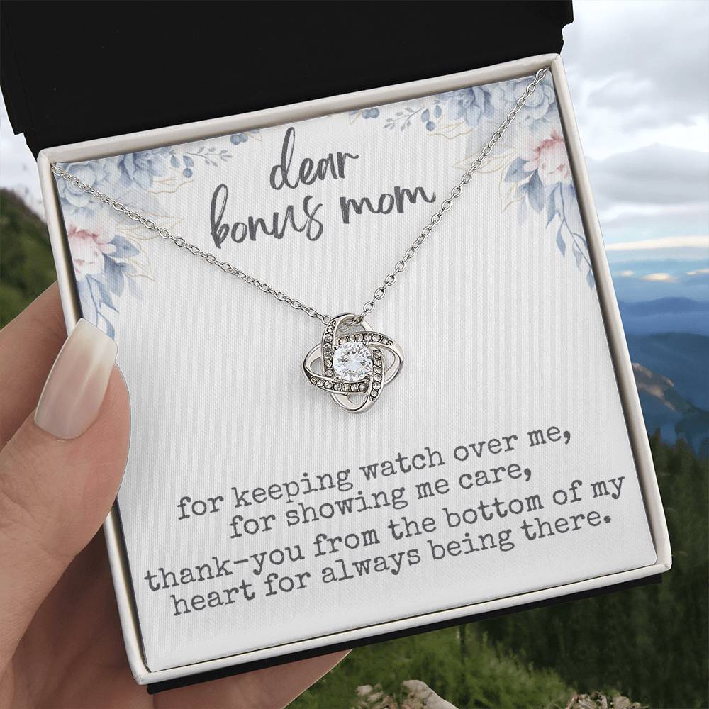 “Dear Bonus Mom” Love Knot Necklace