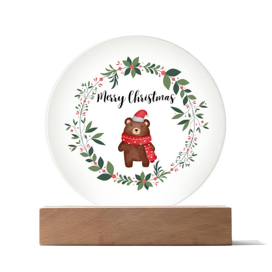 Acrylic Bear Christmas Ornament: Charming Holiday Showpiece for Any Space