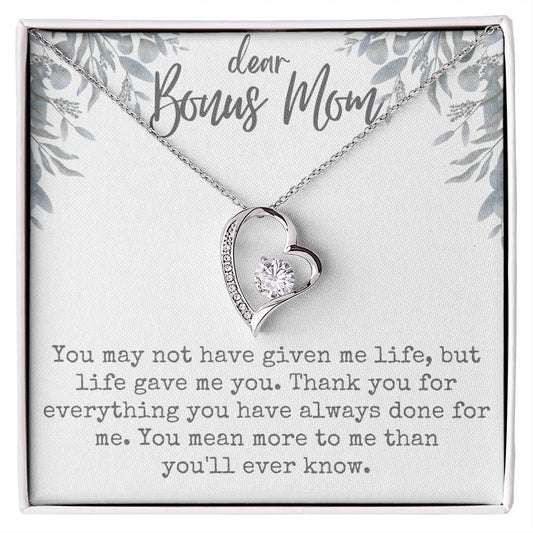 “Dear Bonus Mom” Forever Love Necklace