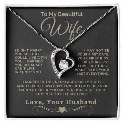 “To My Beautiful Wife” Forever Love Necklace