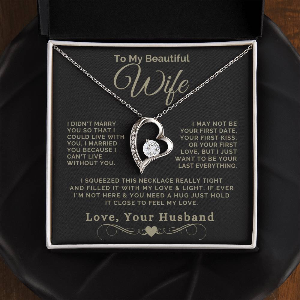 “To My Beautiful Wife” Forever Love Necklace