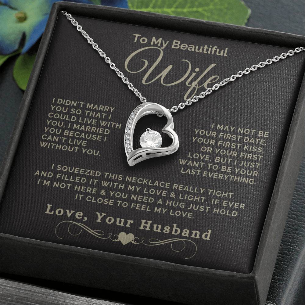 “To My Beautiful Wife” Forever Love Necklace